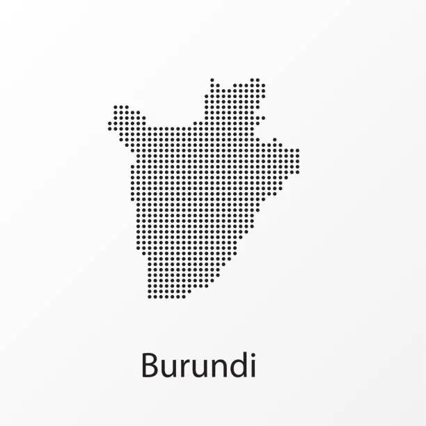 Vector illustration of Dots Burundi Vector Geographical Map