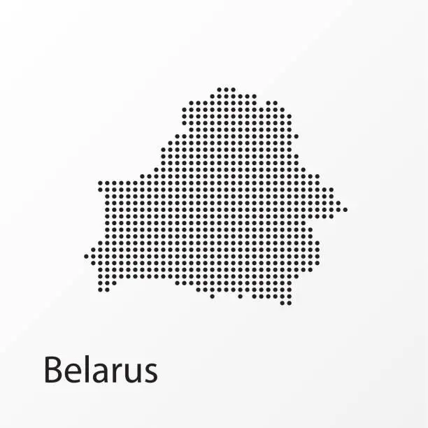 Vector illustration of Dots Belarus Vector Geographical Map