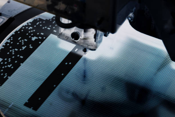 pick up Silicon die in silicon wafer negative color in machine in semiconductor manufacturing