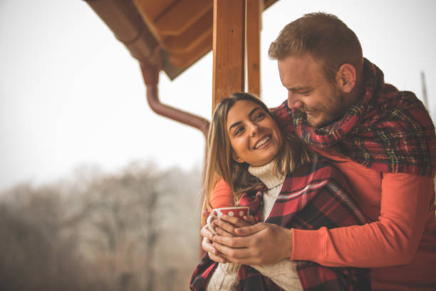 Young couple falling in love on their weekend getaway