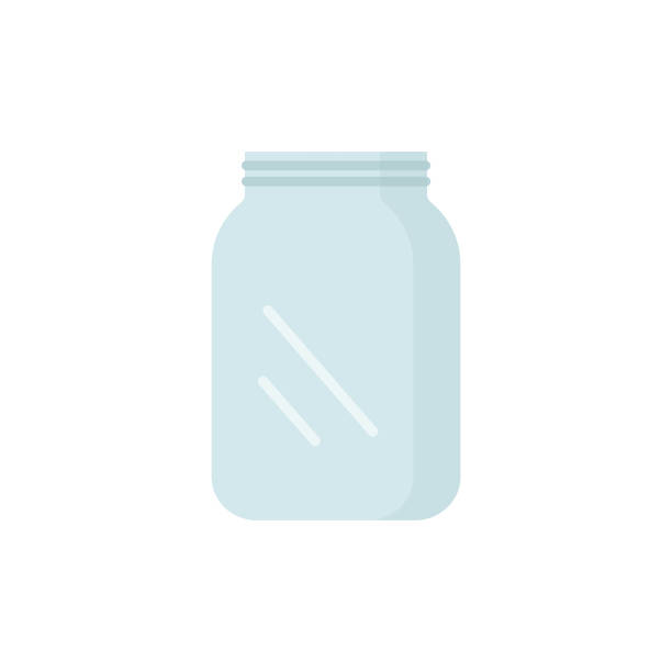 ilustraciones, imágenes clip art, dibujos animados e iconos de stock de diseño de vector de icono de jar. - frasco para conservas