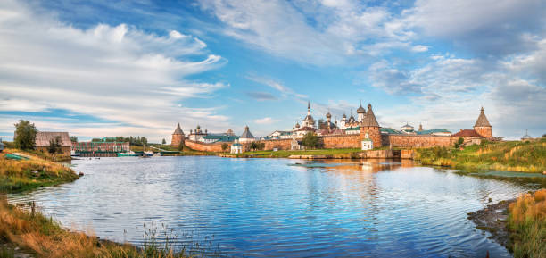 istock Solovetsky Monastery on the Solovetsky Islands and the blue water 1280771494