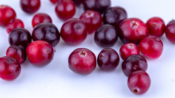 istock cranberry berries on a white background, macro photography , 1280772427