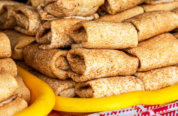 istock Appetizing delicious fried filling pancakes 1280772587