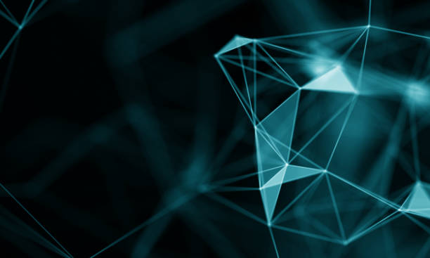 istock Abstract Blue Geometrical Background . Futuristic technology style. Neon Sign . Futuristic Technology HUD Element . Elegant Abstract background . Big data visualization . 1280780751