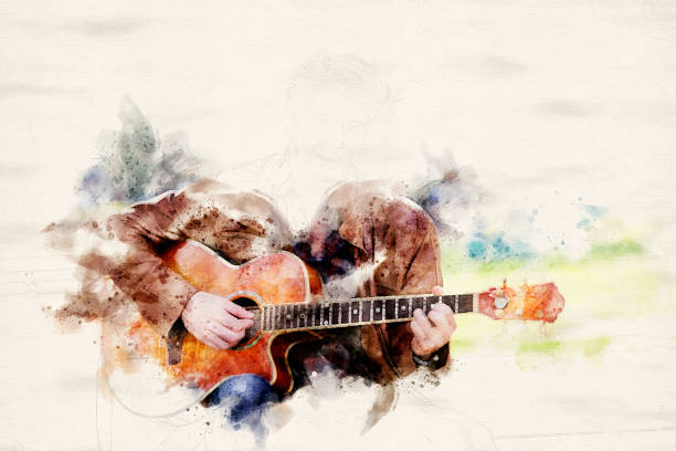 istock young man playing guitar in a park in watercolors 1280783452