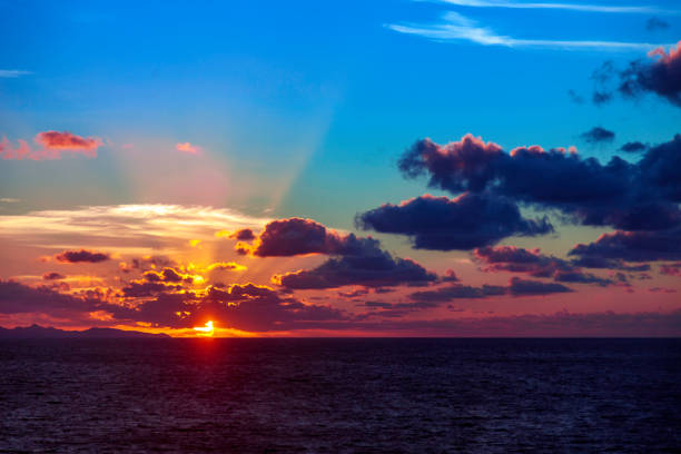 Amazing, colorful Caribbean Sea Sunset