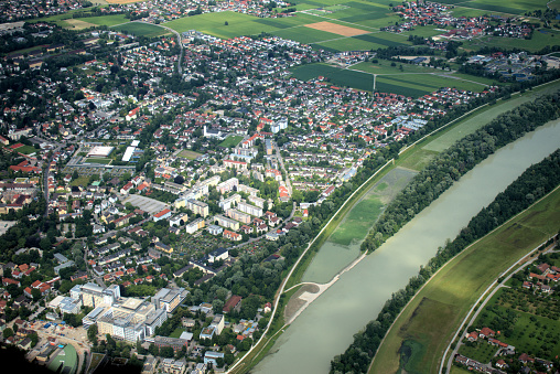Overhead Rosenheim in Germany with a small plane July 5,2020