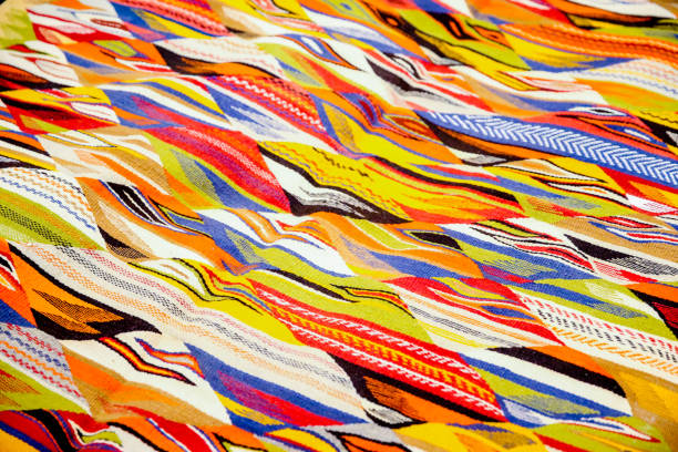 istock Close up of a pattern on a handmade rug in Fez Morocco 1280801012