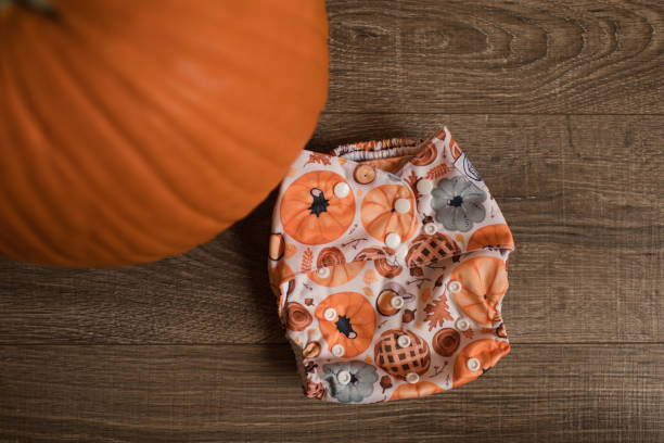 istock Colorful Fall Pumpkin Cloth Diaper 1280803822