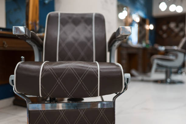 istock Leather chair in barber shop 1280809054