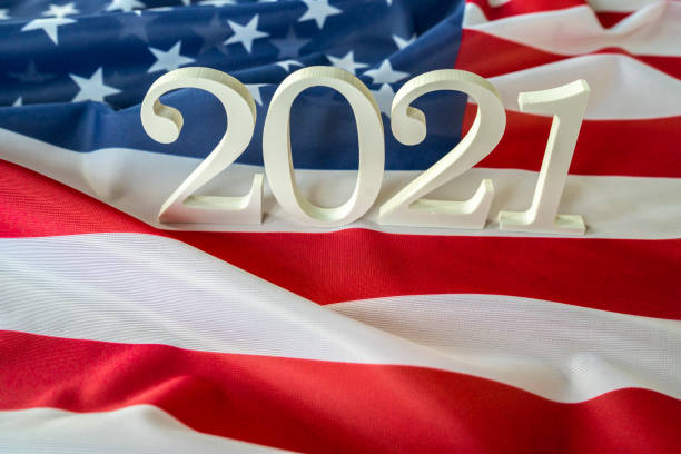 istock American flag and 2021 1280814496