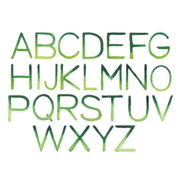 istock Watercolor collection of uppercase letters isolated on the white background 1280814572