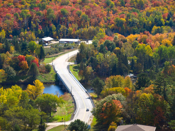 istock Dorset highway winding through the woods near Dorset, ON, Canada 1280821235