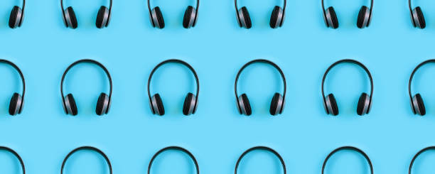 istock Wireless headphones on colorful background. 1280840430