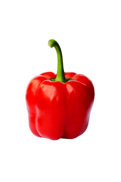 istock Red bell peppers raw food Isolated  with Clipping path 1280840689