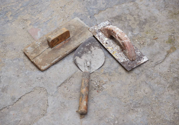 istock Close up of Construction tools lying at a construction site 1280844409