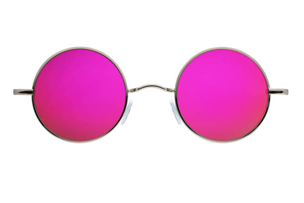 istock Round pink mirror gun metal sunglasses isolated on white 1280845704