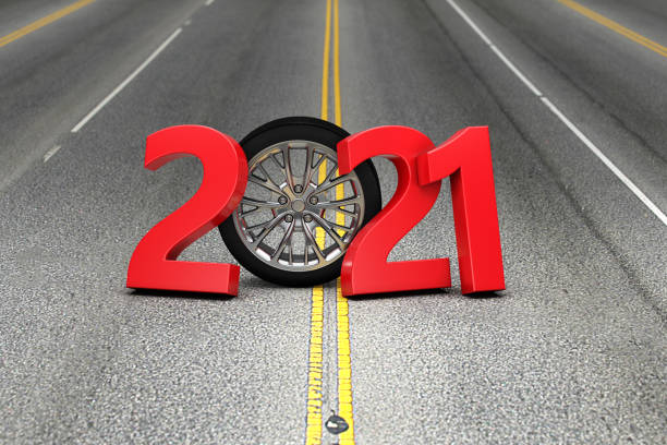 istock New Year 2021 Creative Design Concept with Wheel 1280846461