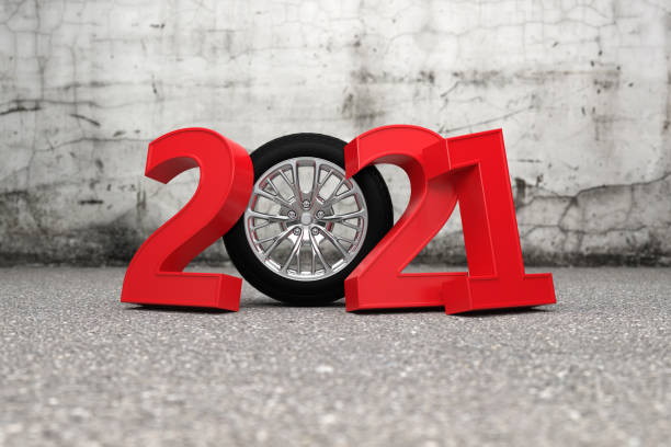 istock New Year 2021 Creative Design Concept with Wheel 1280846487