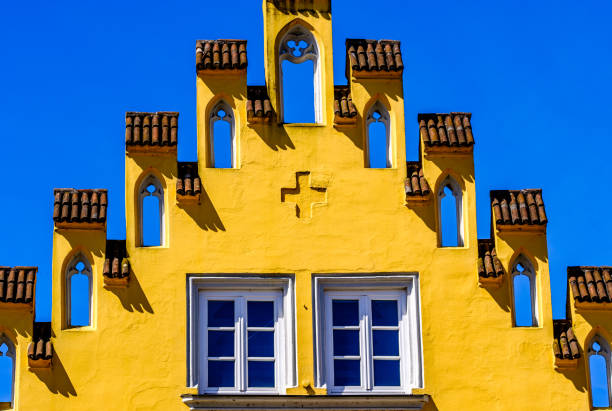 historic gothic facades at the famous old town of Landshut