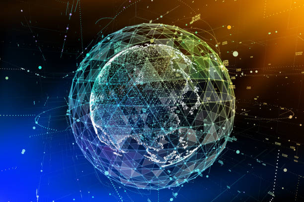istock 3d illustration of detailed virtual planet Earth. Technological digital globe world. 1280859621