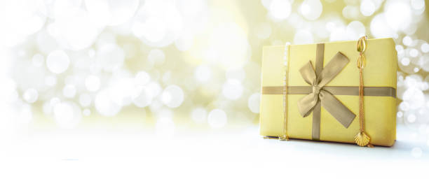 istock A golden gift box for celebration. Copy space. 1280865179