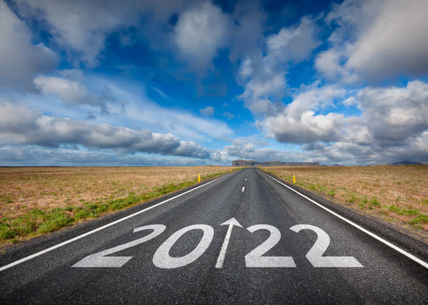 istock Empty highway leading to the upcoming 2022 new year 1280867486