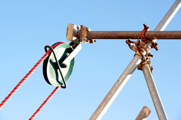 wzór szczegółów rusztowania - scaffolding wheel construction site metal zdjęcia i obrazy z banku zdjęć