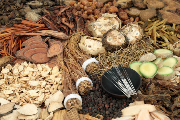 istock Chinese Acupuncture Needles and Herbal Medicine 1280868094