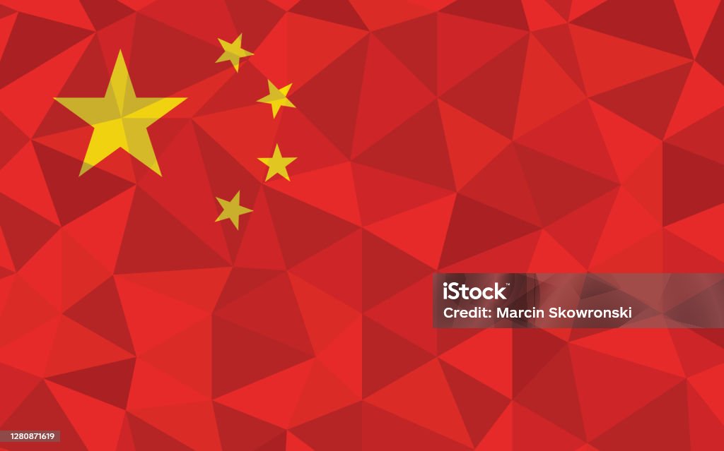 Ilustrasi Vektor Bendera Low Poly China Grafik Bendera Cina Segitiga Ilustrasi Vektor Bendera Low Poly China Grafik Bendera Cina Segitiga