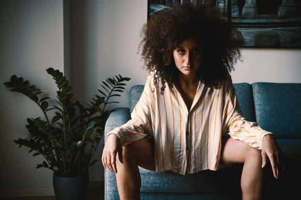 istock Retro style image of model sitting 1280872348