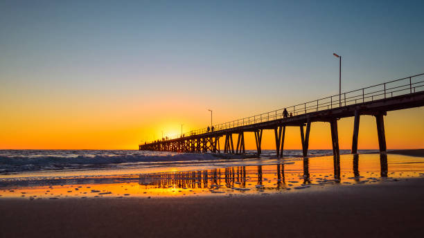 istock Port Noarlunga beach with jetty at sunset 1280874183