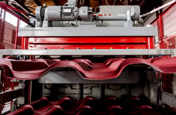 istock Metal sheet forming machine at the modern metalwork factory. 1280875009