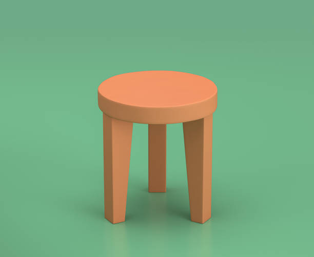 istock A stool, Isometric camping objects and scenes, monochrome yellow camping equipment on green background, 3D Rendering 1280875069