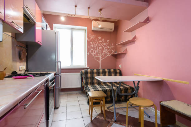 istock Modern nice habitable kitchen of a small small apartment 1280875160