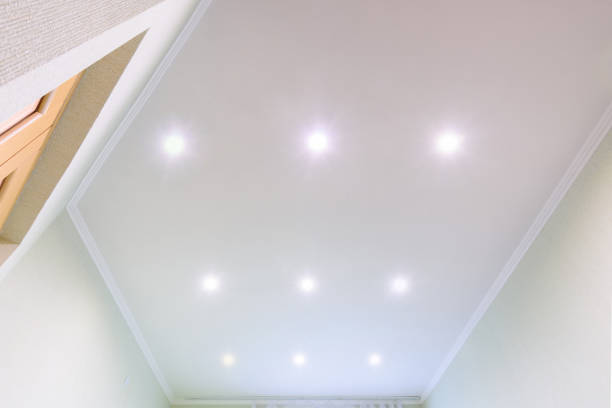 istock White beautiful matte stretch ceiling in the interior of the hall 1280875184