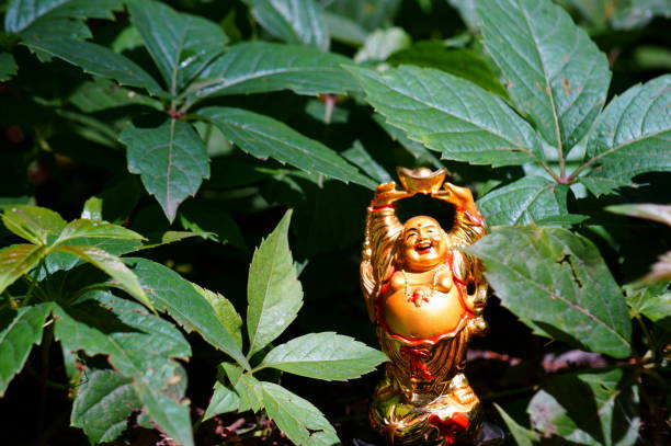 istock Buddha figure on a background of green grass. 1280881198