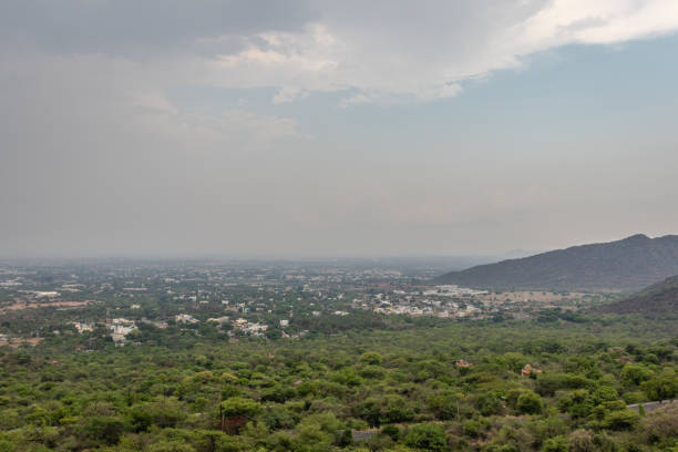 City View from hill top at evening from top angle