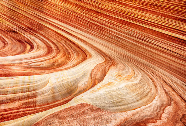 detaillierte wellige natürliche hintergrund der versteinerten düne - petrified sand dune stock-fotos und bilder