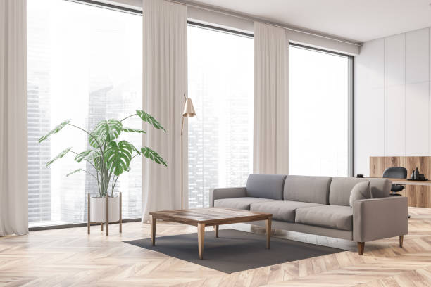 istock White and wooden living room corner with sofa 1280887512