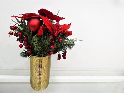 Decorative Christmas Traditional Flowers in a Vase