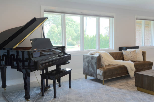 istock Living room with piano 1280900433