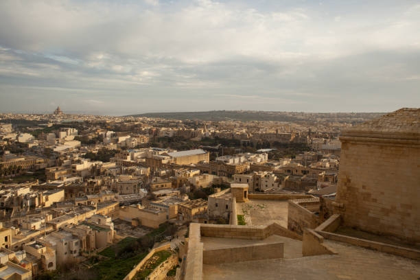 Panorama of Rabat, Gozo, Malta stock photo
