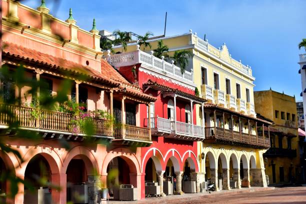 istock Beautiful colorful balconies 1280900643