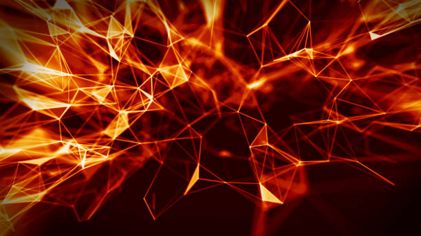 istock Abstract Fire red Geometrical Background ..Futuristic technology style. Neon Sign . HUD Element . Elegant . Big data visualization . 1280901433