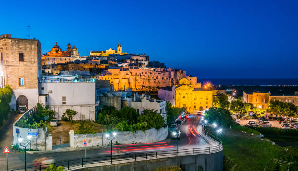 istock Panoramic night view of Ostuni, Apulia, Italy 1280901908