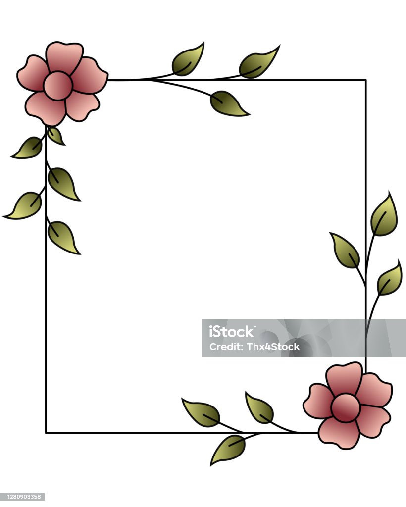Bloemen Frame Collectie Kader Met Bloemen Voor Huwelijksuitnodigingen En Verjaardagskaarten Stockvectorkunst En Meer Beelden Van Bloem - Plant - Istock