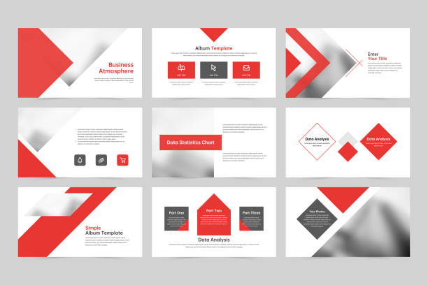 Business presentation layout design template Business presentation layout design template slide templates stock illustrations