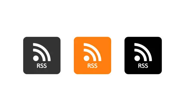 Vector illustration of RSS button set. Wifi signal. Vector EPS 10. Isolated on white background